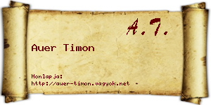Auer Timon névjegykártya
